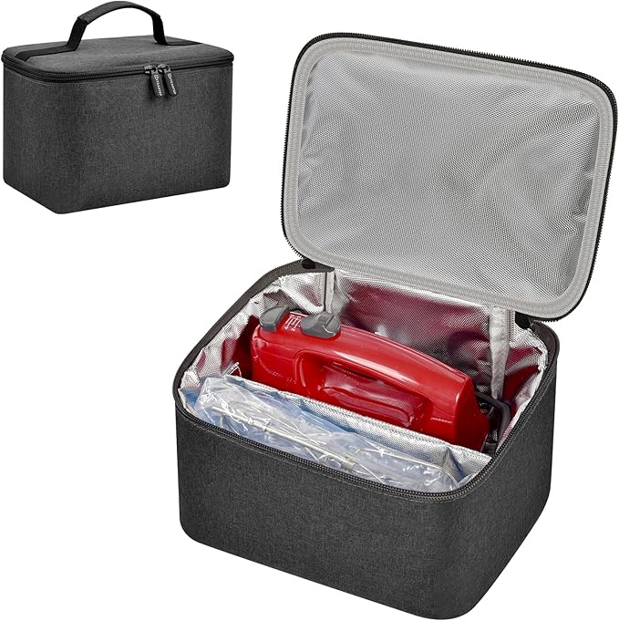 Digital Hand Mixer Carrying Bag for KitchenAid 5/6/ 7/9 Ultra Power Speed Hand Mixers, Portable Travel Storage Case Bag with Handle for Kitchen Aid Mixer Accessories (Box Only) - Grey
