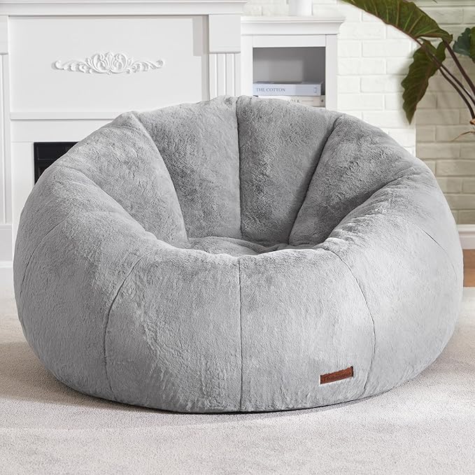 Hobestluk Bean Bag Chairs Large Bean Bag Couch for Adults Stuffed Sofa Chair Comfy Giant Bean Bag Chair with Spacious Desi...