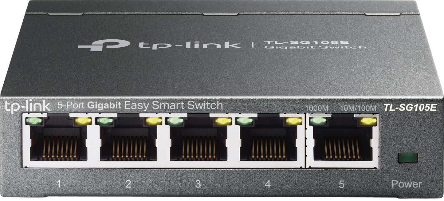 Tp-Link 5-Port Gigabit Ethernet Easy Smart Switch| Plug And Play | Desktop | Sturdy Metal W/Shielded Ports | Limited Lifetime Re