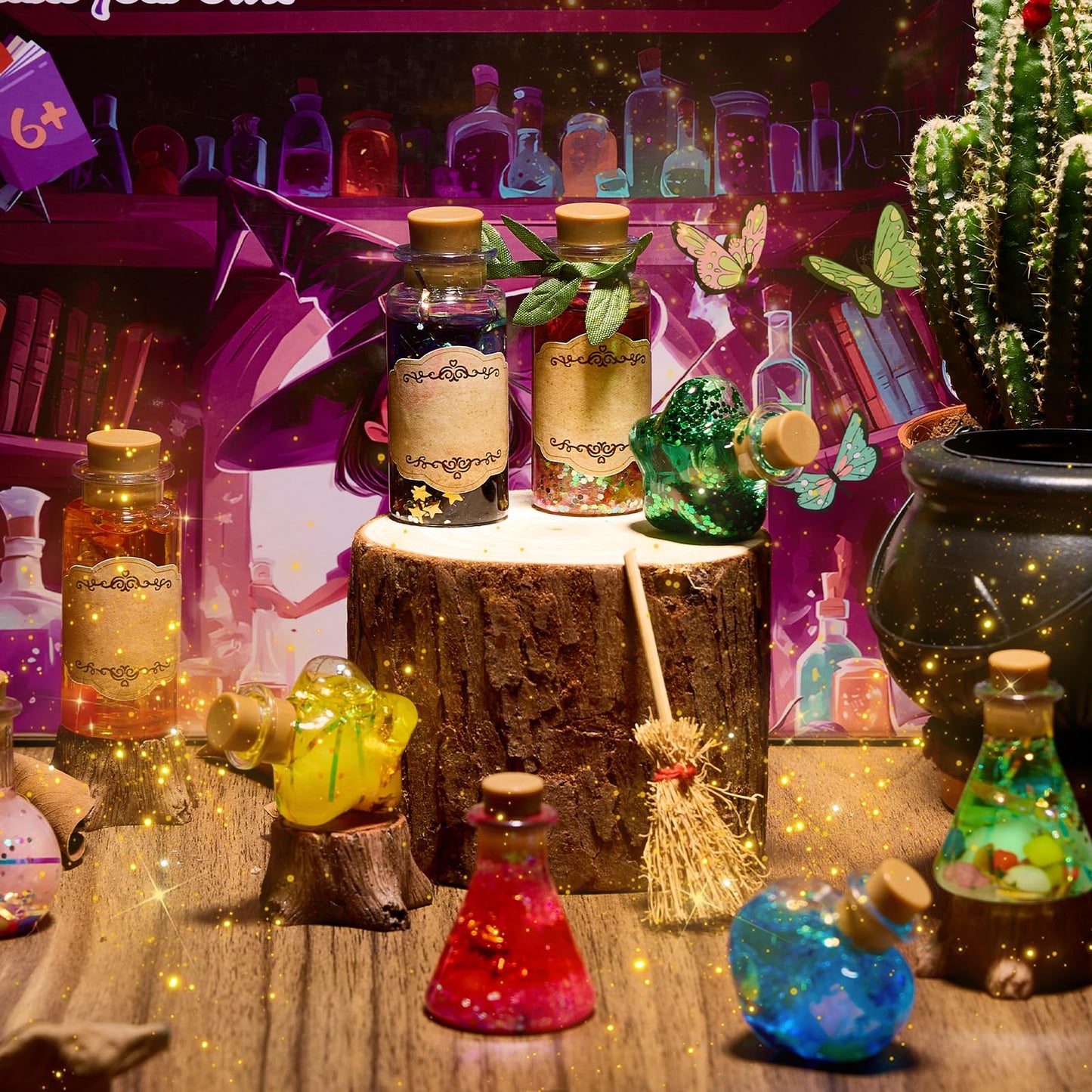 QLRR Mystery Mix Potion Craft Kits for 6 7 8 9 10 11 12+ Year Old Girls DIY Best Birthday Gift for Girls & Boys ，Mix 24 Fairy Bottles Potion Gifts Kids 6-8 Year Old Girl Birthday Gift