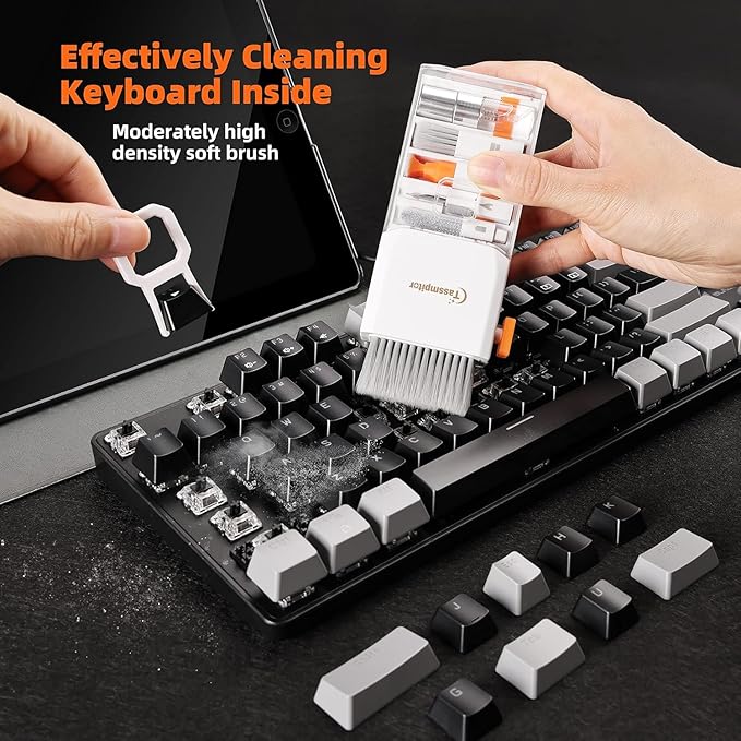 Keyboard Cleaner Laptop Cleaning Kit, All-in-One Keyboard Cleaning Kit, Laptop Cleaner Tool for MacBook iPad iPhone Computer, Portable Electronics Brush Tool for Tablet PC Camera Lens Earbuds Monitor