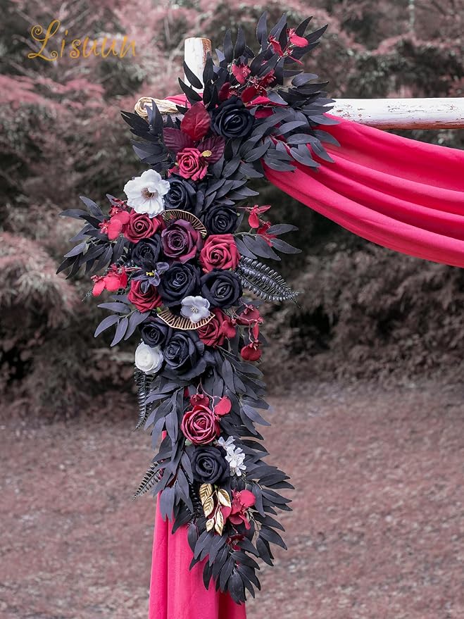 Wedding Arch Flowers, Artificial Flowers for Decoration, Large Flower Swag for Boho Styles Wedding Ceremony Floral Decor - Pack of 2