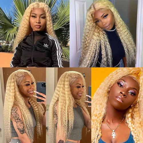 Habiliana Bundles Human Hair 18 20 22 Inch Jerry Curly Wave Blonde 613 Human Hair Bundles 11A Unprocessed Brazilian Virgin Quick Weave Hair Extensions for Black Women