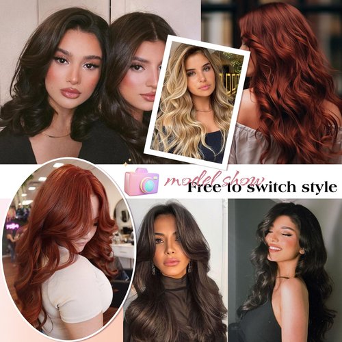 Royaomis Clip in Hair Extensions Real Human Hair, 16inch 120g 7pcs Human Hair Clip in Extensions for Women, Remy Red Hair Extensions Clip Ins, Soft & Natural Human Hair Extensions（16-#M30_33）