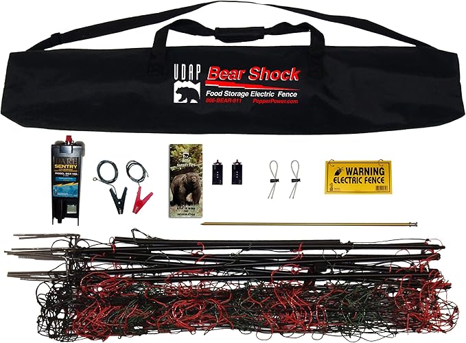 Bear Shock UDAP Food Storage Electric Fence for Camp, Portable Camping Kit, BFF