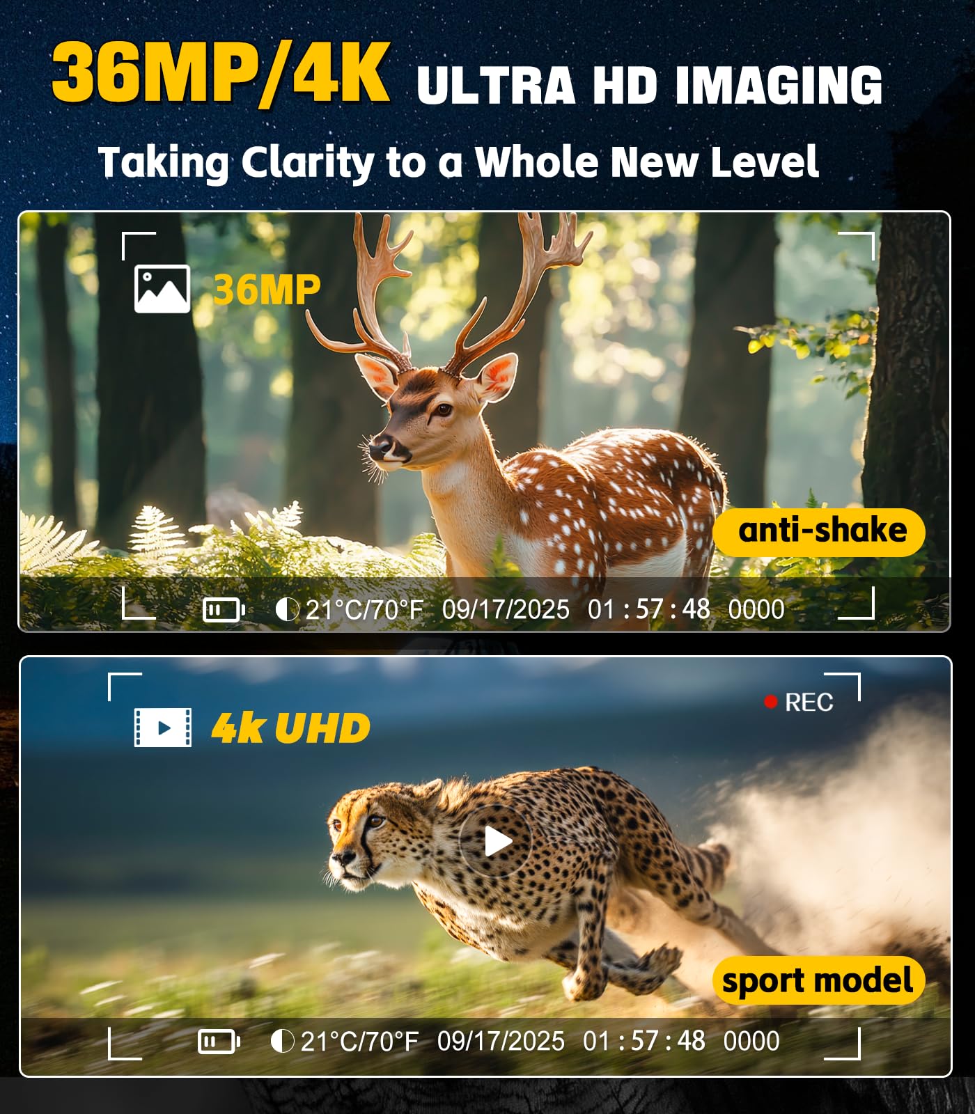 Zivolixd 4K Night Vision Binoculars with 350m Rangefinder, 36MP Infrared Goggles for Adults, 500m Viewing in Total Darkness, 32G 4500mAh Battery & 8X Zoom for Hunting, Camping & Security