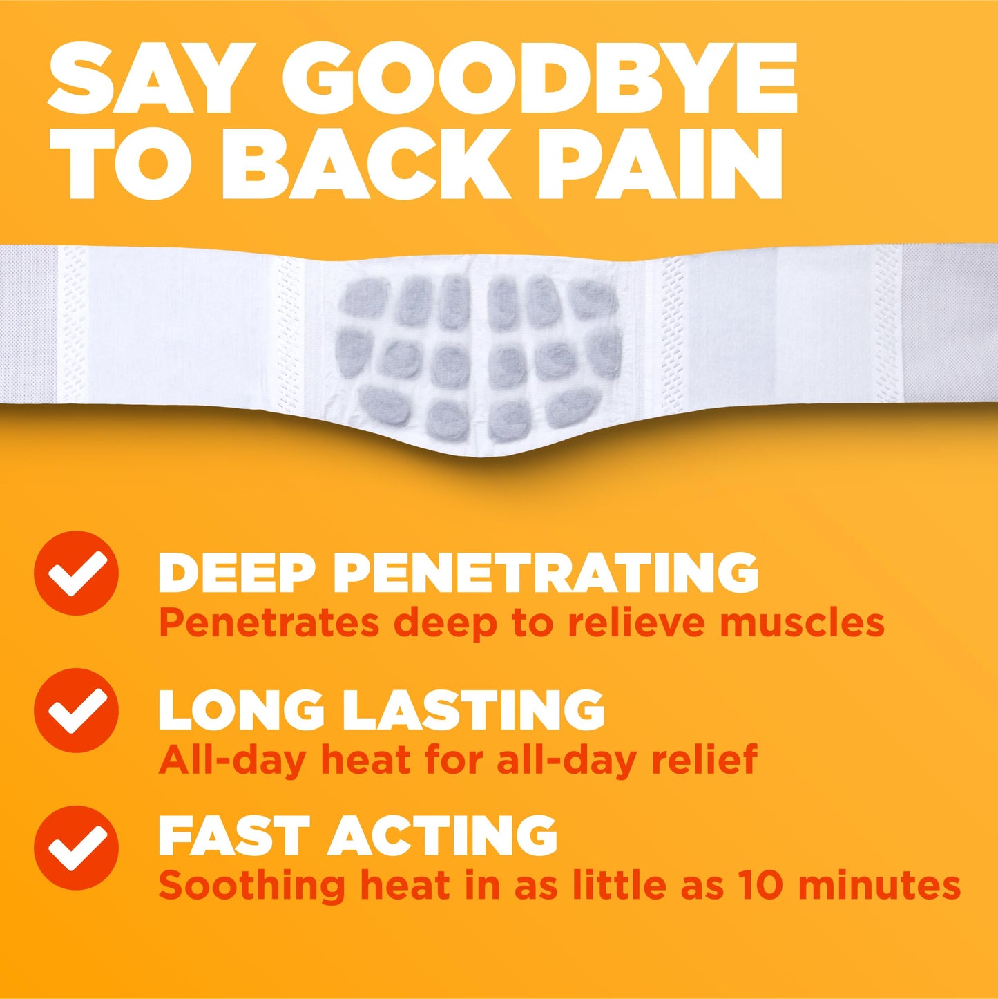 ThermaCare Advanced Back & Hip HeatWraps, Long-Lasting, Disposable Heat Therapy for Lower Back Pain, Muscle Soreness, & Herniated Discs, Drug-Free (L-XL, Pack of 10)