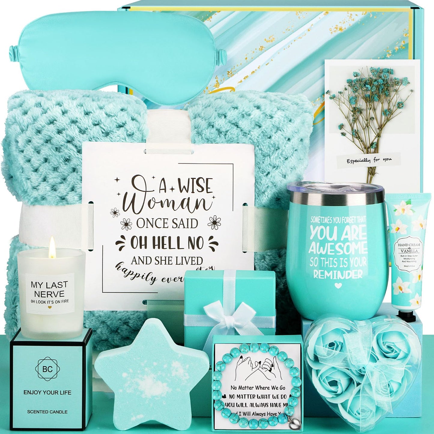 Best Friend Birthday Gifts for Women Self Care Package, Funny Friendship Gifts for Women Friends Female Bestie BFF Sister, Christmas Gifts for Girlfriend Mom Her Wife,Unique Relaxing Spa Gift Basket