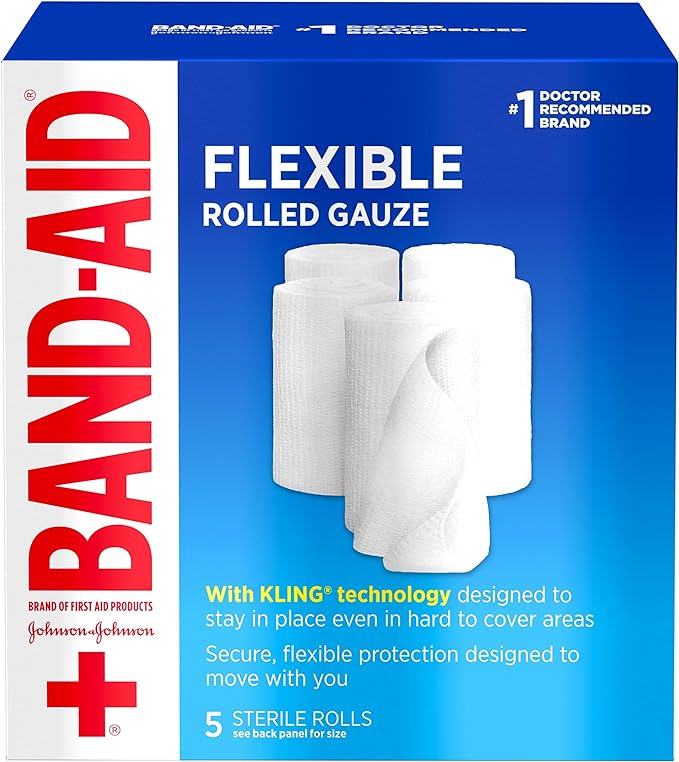 Band-Aid Brand of First Aid Products Flexible Rolled Gauze Dressing for Minor Wound Care, Soft Padding and Instant Absorpt...