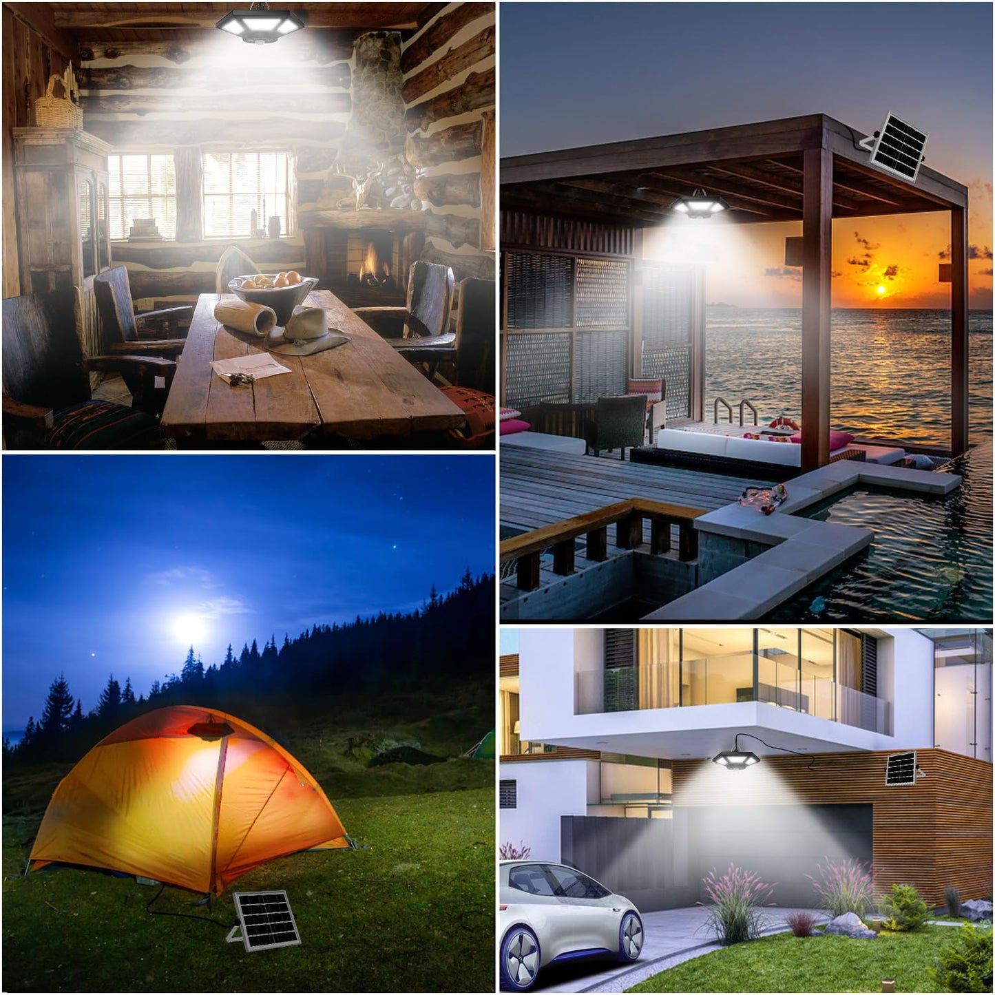 Aqonsie Solar Shed Light Indoor Outdoor Solar Powered Pandent Daytime Work Lights with 5 Lighting Modes & 3 Timers, 180LED Solar Indoor Lights Motion Sensor with Remote Control for Shed Barn Garage