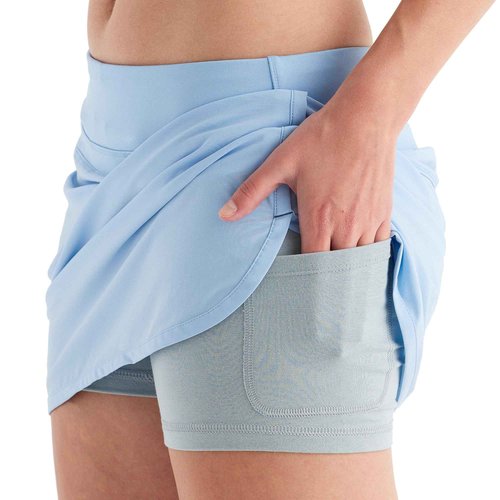Free Fly Women's Lined Breeze Skort - Lightweight, Breathable Sun Protection UPF 50+ Casual Skort with Bamboo Viscose Liner - Clear Sky, X-Small