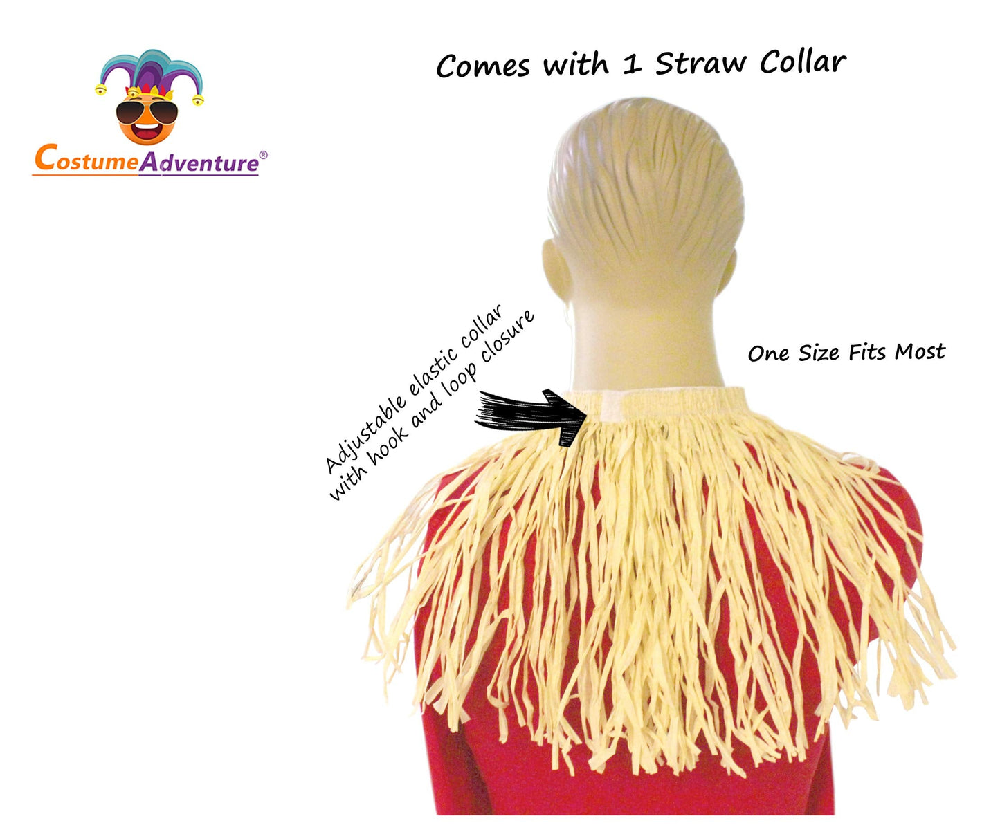 Adult Scarecrow Costume Faux Straw Kit with Scare Crow Hat and Fake Straw for Men's Scarecrow Costume