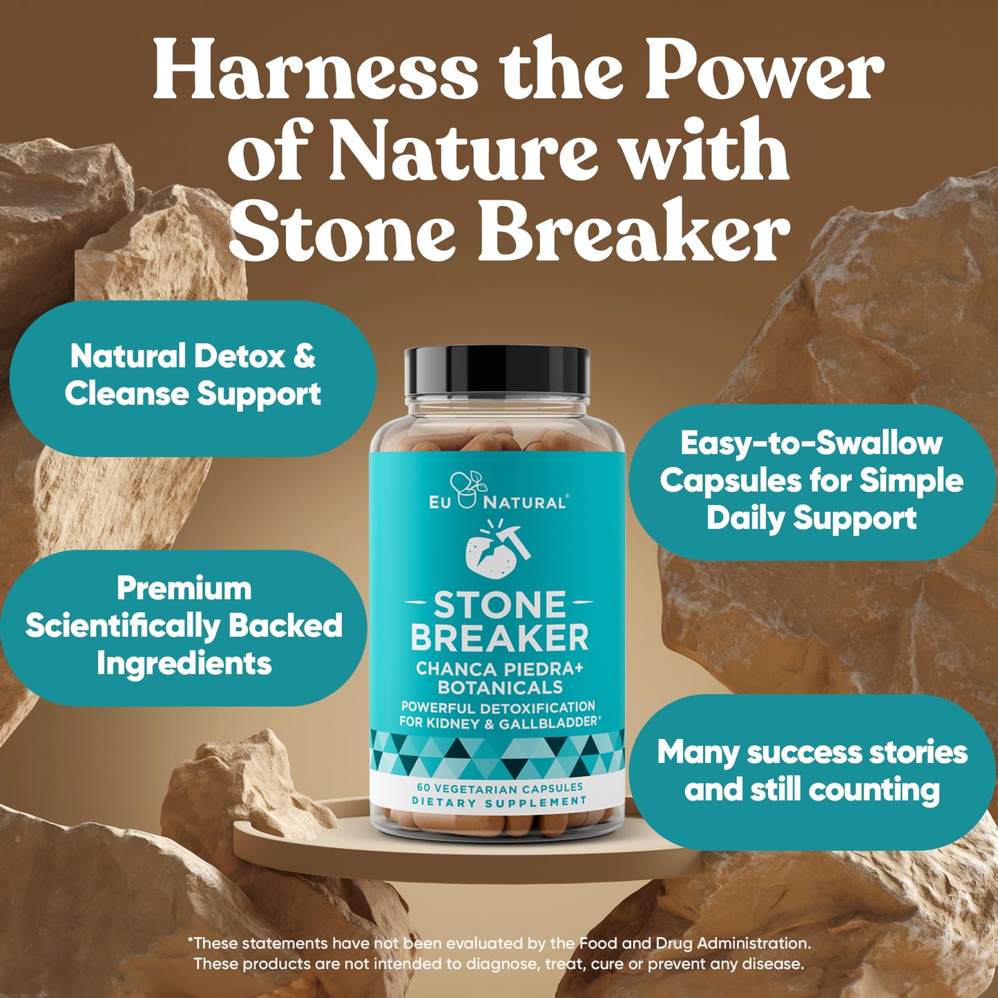 Chanca Piedra Stone Breaker - The Original Stone Breaking Formula with Celery Seed & Parsley - Supports Kidney, Gallbladder & Urinary Tract Cleansing to Help Flush Impurities - 60 Vegetarian Capsules