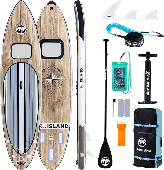 TRUISLAND Inflatable Paddle Board, Stand Up Paddle Board with Backpack, Non-Slip Thickened Deckpad, Waterproof Phone Case,...