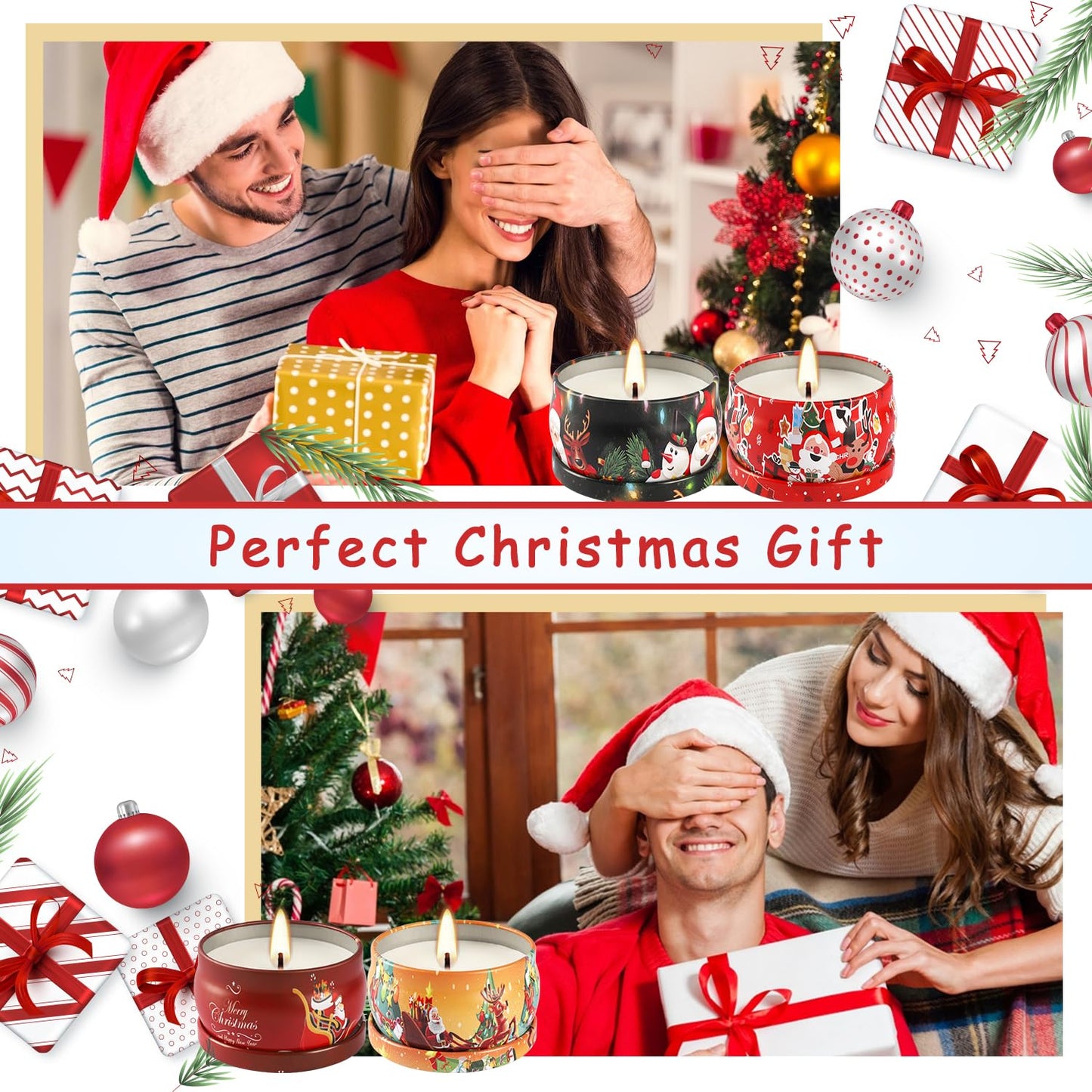 36Pack Christmasc Sets,Long Burning,2.5oz Natural Soy Wax with Essential Oils Decorative Aromatherapy Candles for Christmas，Thanksgiving Gift, Home Scented