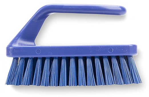SPARTA Scrub Brush with Iron Shaped Handle and Stiff Bristles, Heavy Duty Scrubber Brush for Kitchen, Bathroom, Shower, Tile, Sink, Carpet and Bakepans, Polypropylene, 6 Inches, Blue, (Pack of 6)