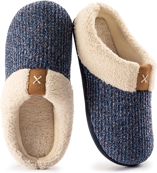 ULTRAIDEAS Women's Indoor Bedroom Slipper with Memory Foam, Gift for Women, Wool-Like House Shoe with Anti-Skid Rubber Sol...