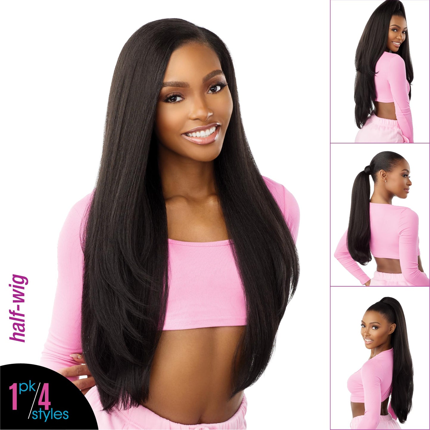 Sensationnel Instant Updown Halfwig Pony - Iud 21 4 Style in 1 Half Wig And Pony Drawstring (1B OFFBLACK)