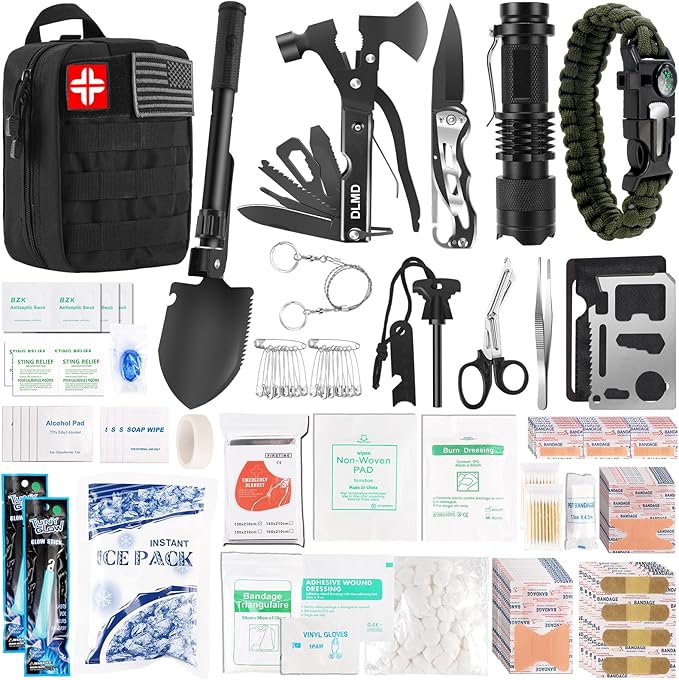 DLMD 320 PCS Survival Kits First Aid Kit, Gifts for Men Christmas Him Dad, Survival Gear and Equipment with Tactical Molle...