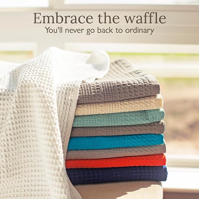 GILDEN TREE Waffle Bath Sheet Large Bath Towels Quick Dry Thin Body Towels, 40x80 Oversized Bath Towels for Adults, Classic Style (Cream)