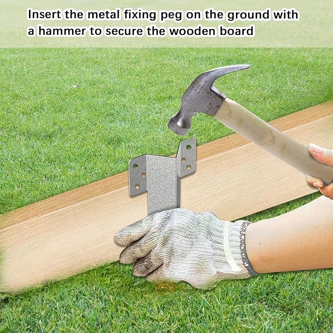 Metal Sleeper Stake,10pcs 15 Inch Landscap Edging Anchoring Spikes,Fixing Pegs for Driveway Path Railway Edging,Garden Decor Fixing Brackets