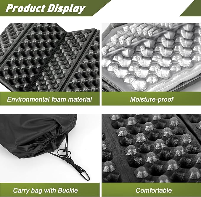 ZAIXIA Portable Seat Cushion,Hunting Lightweight Foam Sit Pad,Camping Foam Mat for Hunting,Camping,Hiking, Outdoor Activities