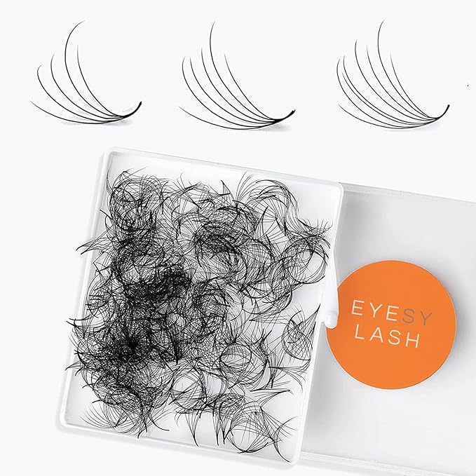 Eyesy Lash 500 Camellia Promade Fans - 5D 0.07 Size 12-14-16mm Curl D - Natural Premade Lash Fans for Eyelash Extensions 3 Lengths in 1 Loose Pre Made Eyelash Create Depth, Texture, Layer, Volume