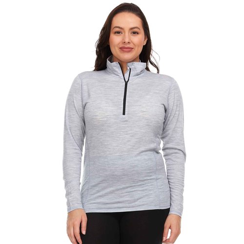 Minus33 Merino Wool Womens Woolverino Micro 1/4 Zip Ash Gray X-Large
