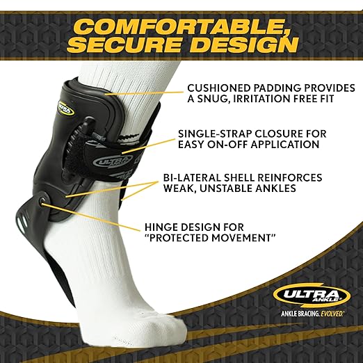 Ultra High-5 Ankle Support Brace – Everyday Stability Gear for Chronic Ankle Instability – Rigid Bilateral Shell, Boot-Ready Fit for Workers, Hikers, & Comfortable Support for Active Aging Adults - Small