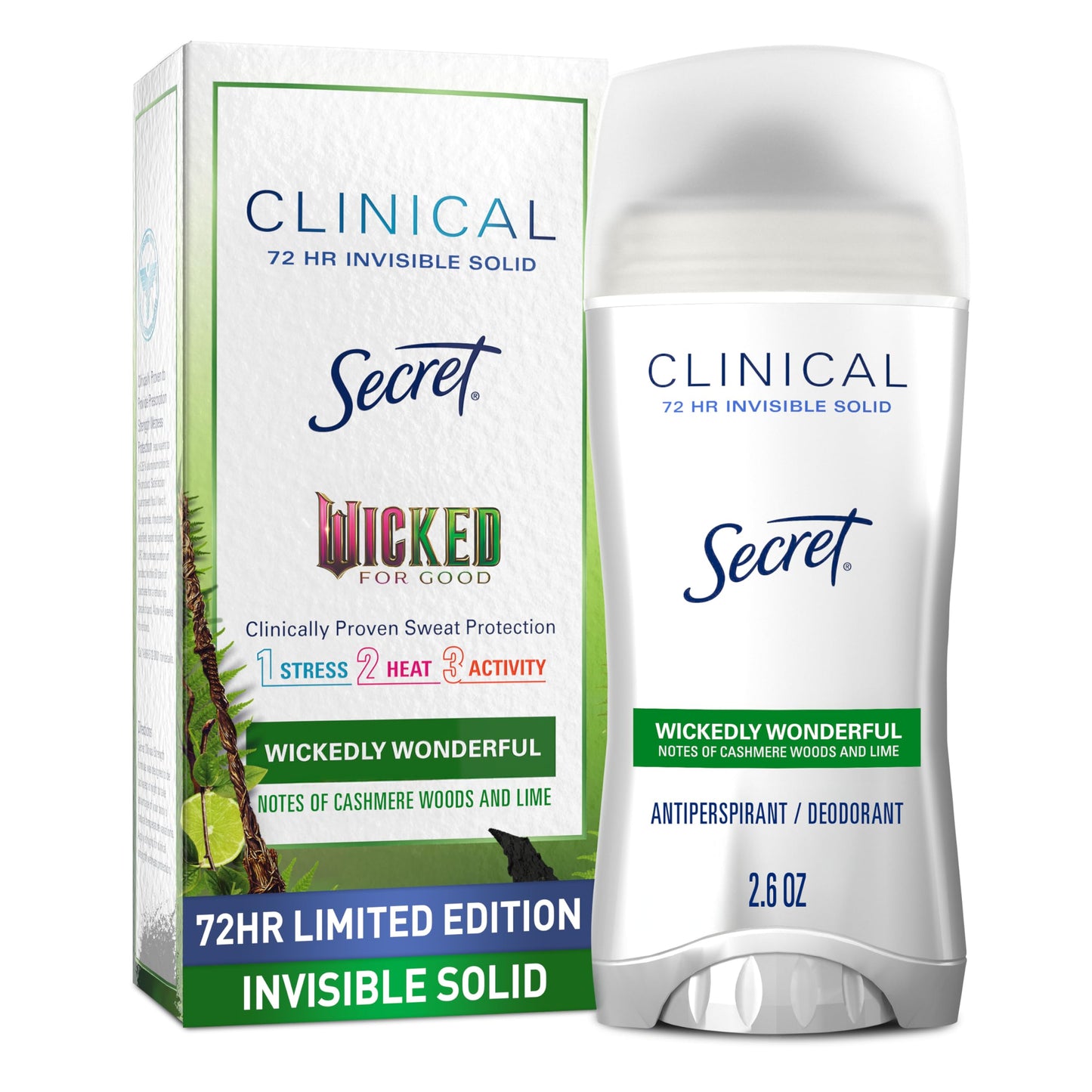Secret Clinical Strength Antiperspirant Deodorant for Women, Wickedly Wonderful, 3X Sweat Protection, 72hr Sweat & Odor Protecti