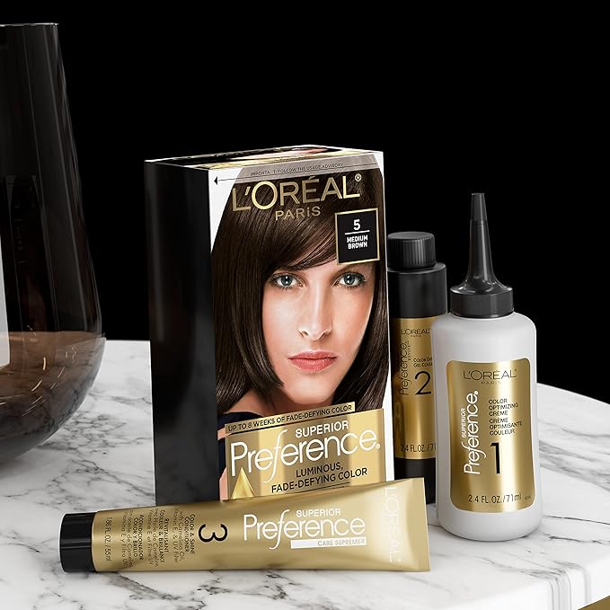 L’Oreal Paris Superior Preference Fade-Defying + Shine Permanent Hair Color, UL61 Ultra Light Ash Brown, Pack of 1, Hair Dye