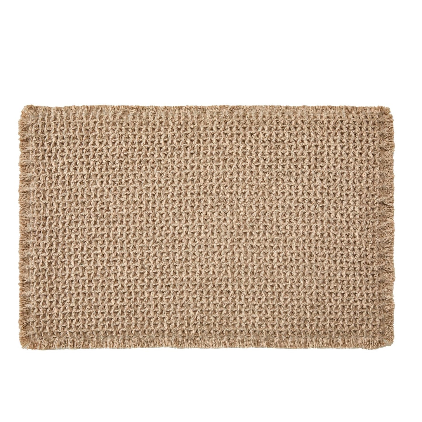 TYUU Boho Bathroom Rugs, Super Absorbent Non Slip Waffle Bath Mat Quick Dry Bath Rugs Washable Boho Farmhouse Bathroom Rugs, Khaki 24"x16"
