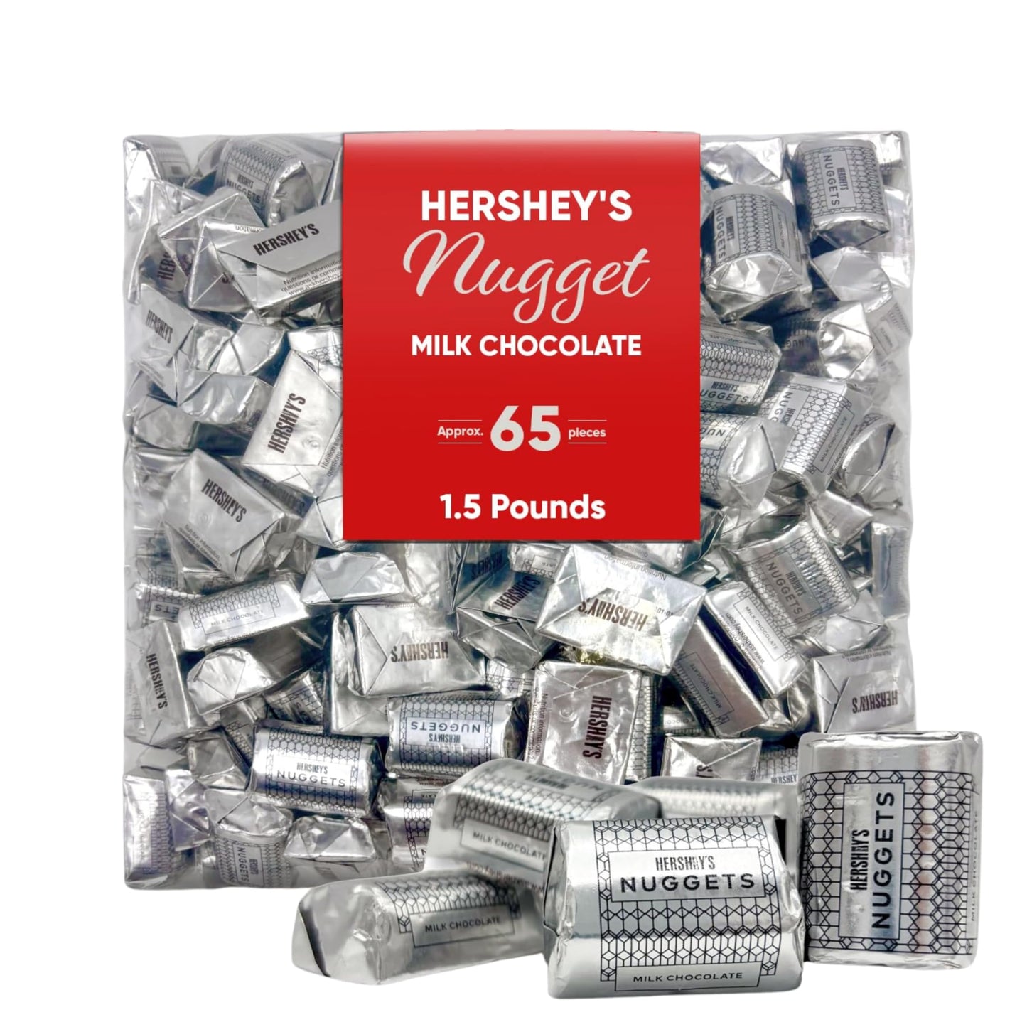 Milk Chocolate Nuggets (1.5Lb, Approx. 65 Pieces) – Individually Wrapped Candies for Gifting and Everyday Indulgence