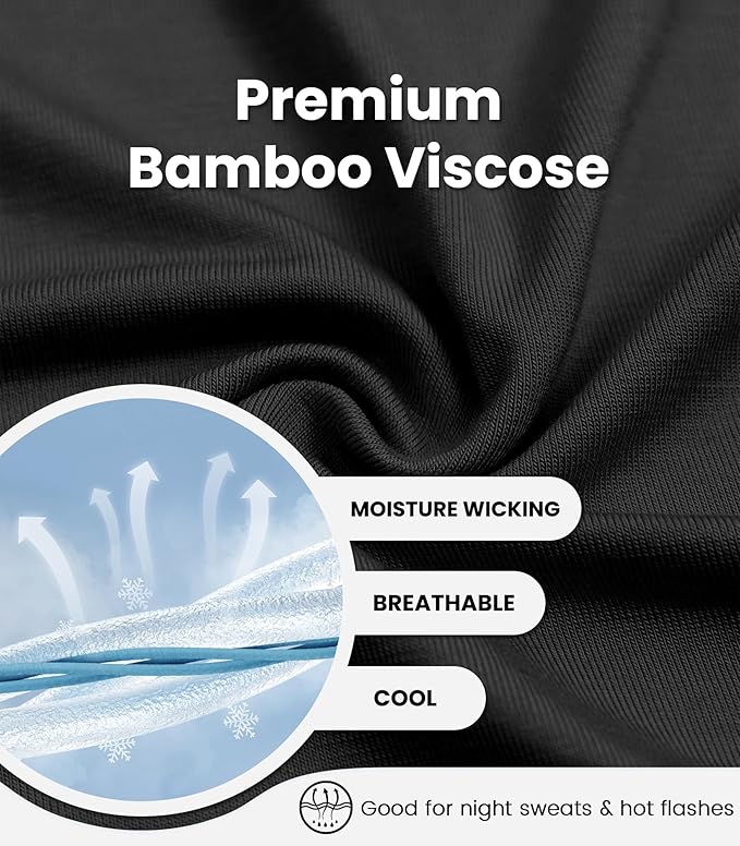NACHILA Pajamas for Women-Viscose from Bamboo, Ribbed Racerback Tank Top Sexy Split Shorts Pajama Sets Cooling Sleep Cami Pjs