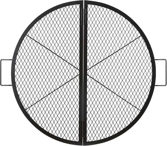 VEVOR X-Marks Fire Pit Grill Grate, Foldable Round Cooking Grate, Heavy Duty Steel Campfire BBQ Grill Grid with Handle and...