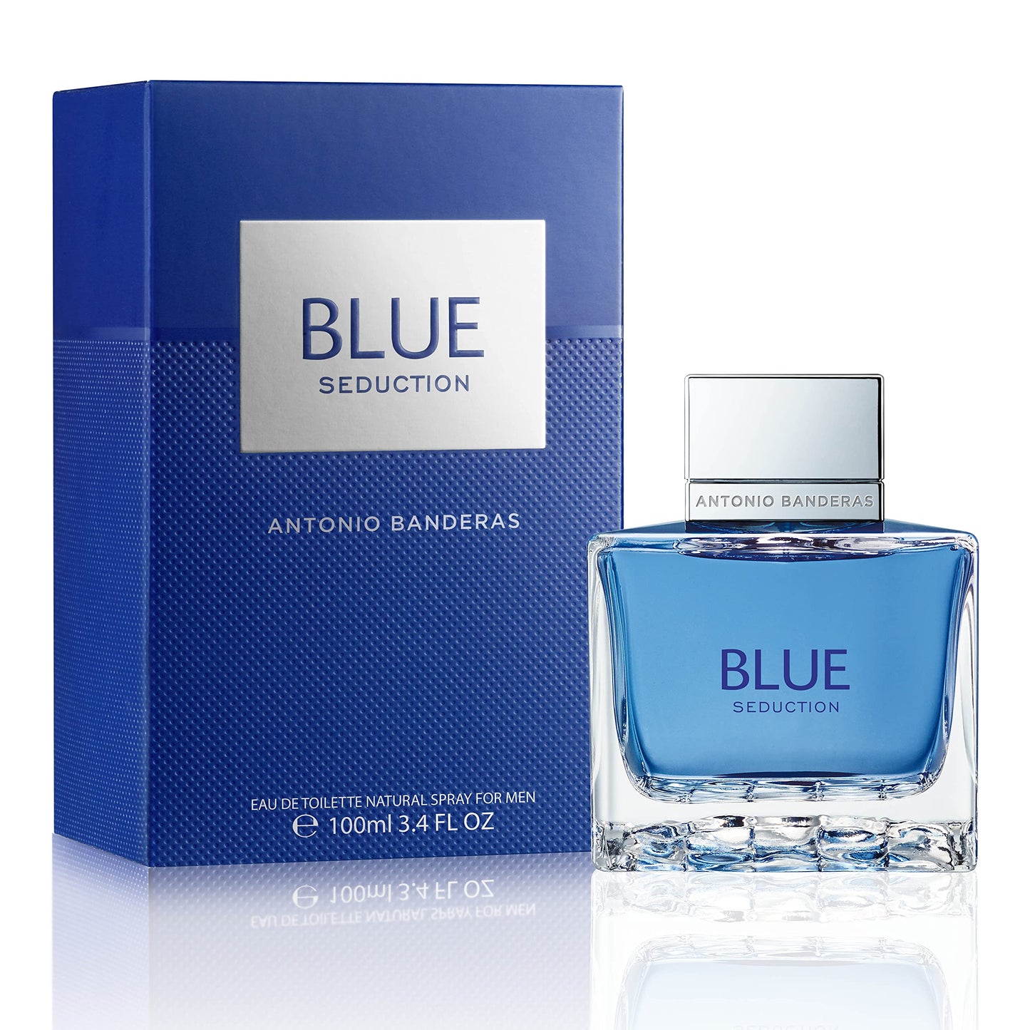 Banderas Blue Seduction Eau De Toilette for Men - Fresh, Romantic, Fruity Scent - Woody, Aquatic Notes of Apple, Sea Water - Ide