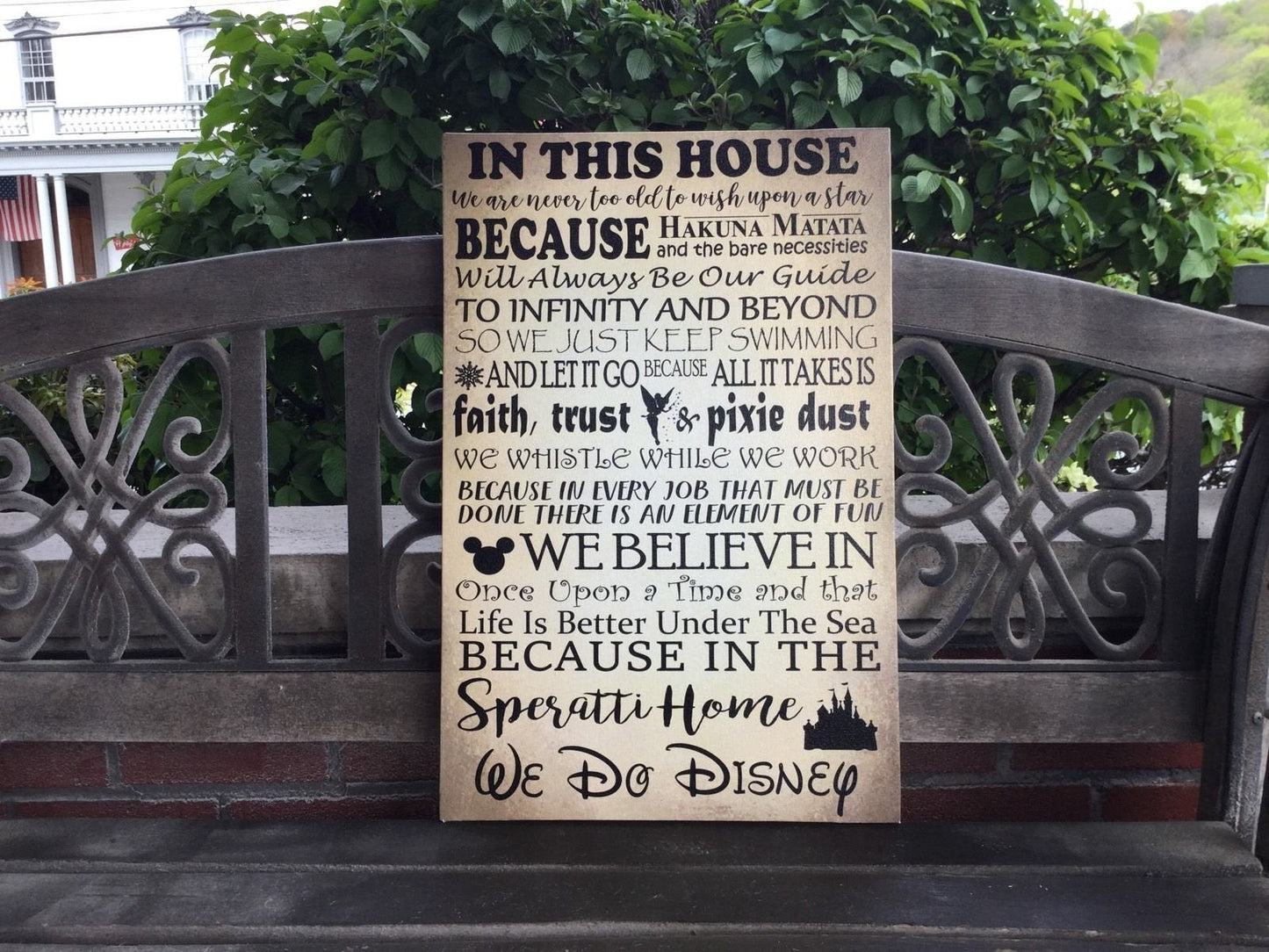 Disney Themed Wall Decor, Wedding or Were Going To Disney Gift, We Do Disney, In This House, Custom Canvas, Personalized With Family Name, First Trip, Memories, Quotes