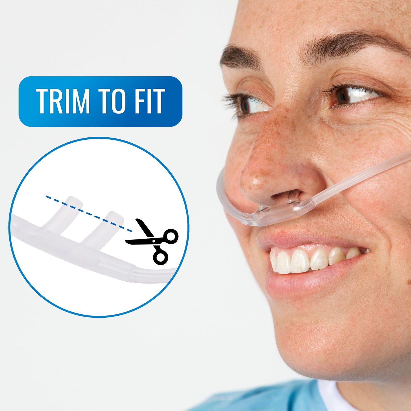 DMI [50 Pack] Gentle Feel 7 ft. Nasal Oxygen Cannula Tubing, Adult Size, Kink-Resistant Oxygen Tubing, Standard Connector, Individually Wrapped