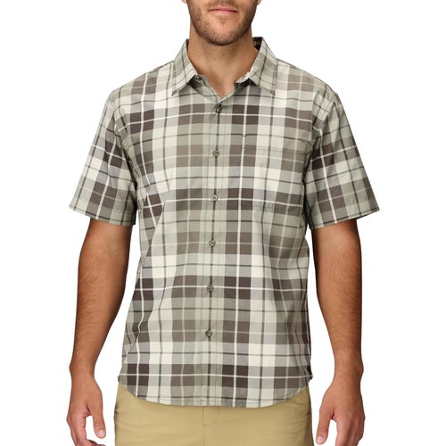 MARMOT Men's AirExchange UPF 40 Short Sleeve Shirt - Lightweight Breathable Quick-Dry, Hickory Nut Wayland Plaid, Large
