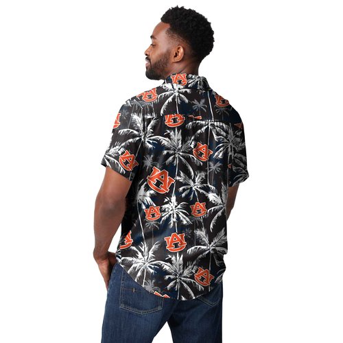 FOCO Auburn Tigers NCAA Mens Black Floral Button Up Shirt - Large