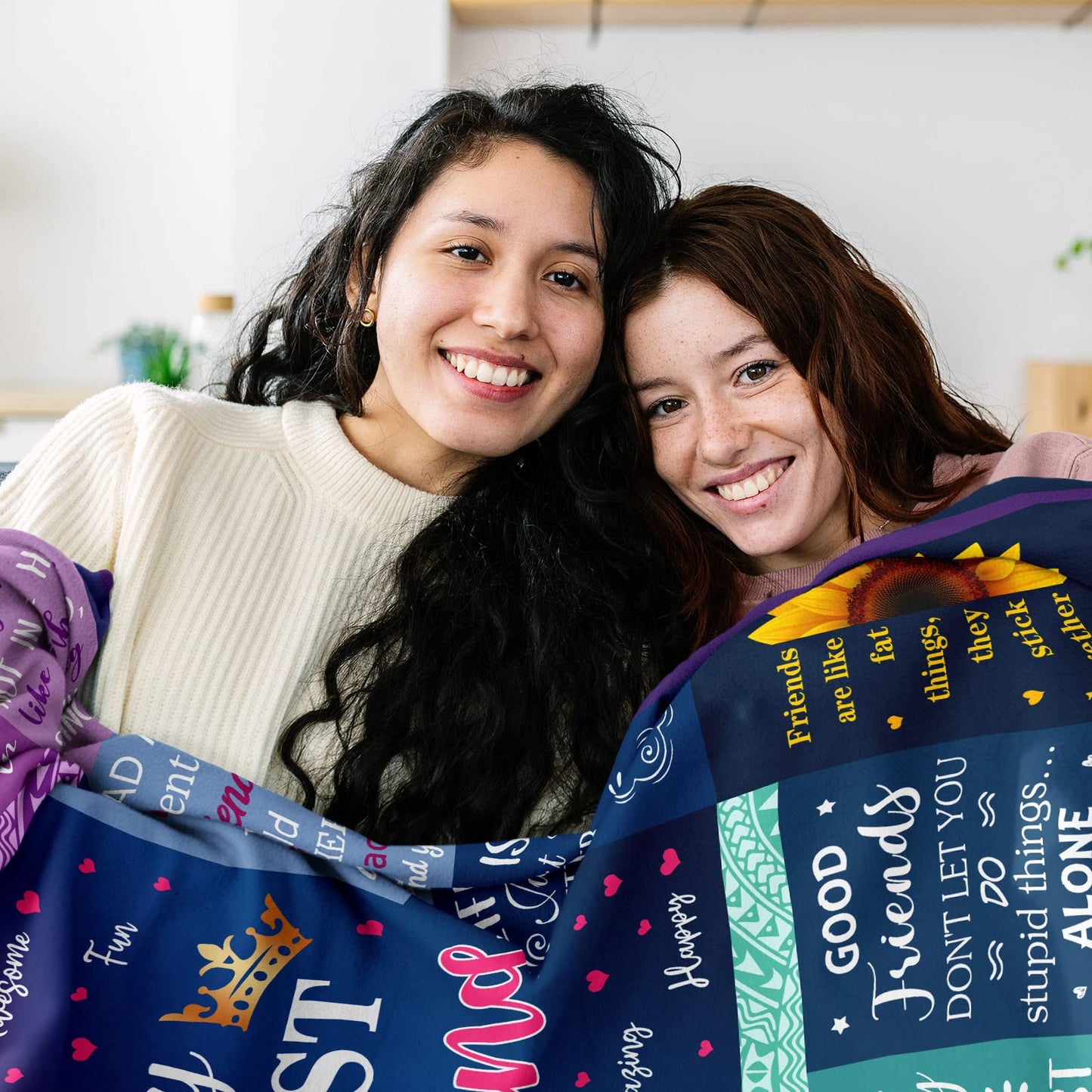 Gevuto Best Friend Blanket - Bestie Birthday Gifts for Women - Friendship Throw 50"X60" - Friendship Gifts