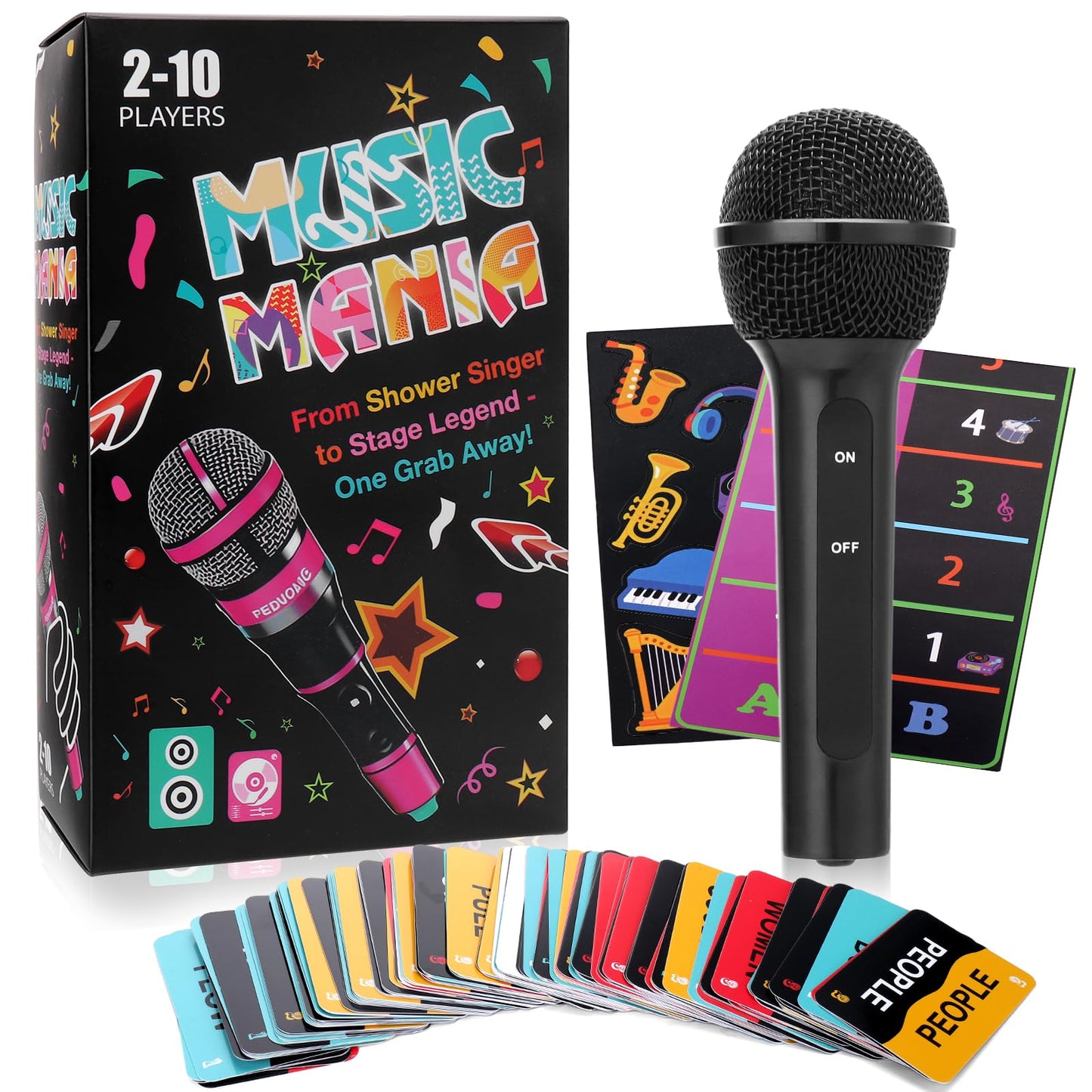 Mity rain Music Party Games - Fast-Paced Music Trivia Card Games for 2-10 Players | Fun Family Games & Adult Card Games with Lyrics ChallengePerfect for Game Night & Music Lovers!