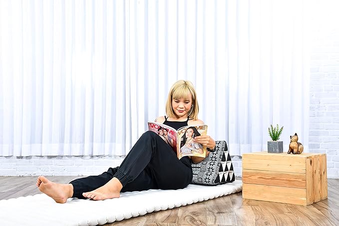 Leewadee Triangle Cushion – Comfortable Backrest for TV or Reading, Incline Pillow for Relaxing Made of Eco-Friendly Kapok, 20 x 13 inches, Black