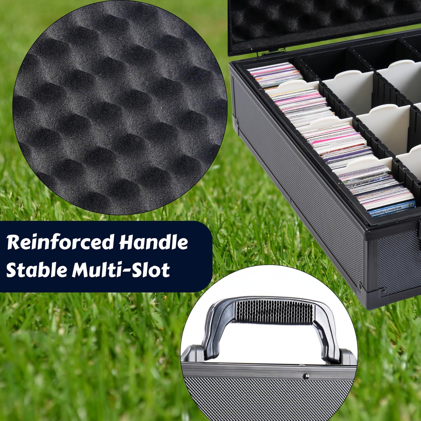 KUOOKING Premium Card Storage Box With Card Dividers For Trading Cards Holds 6000+ Trading Card Storage Box Suitable For Card with Sleeves (XXXXL)