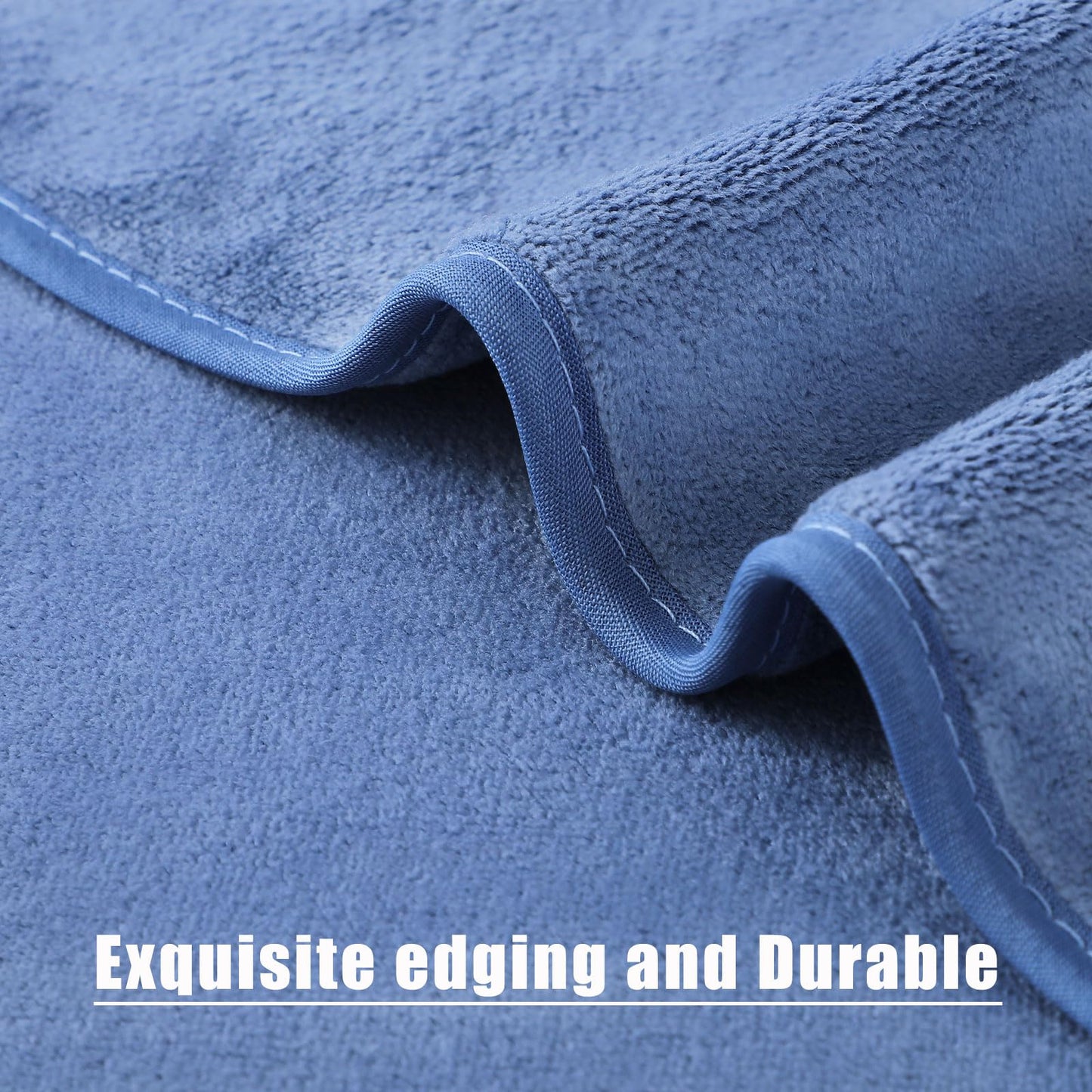 Wuwahold Microfiber Gym Towels Bigger Size Super Soft for Exercise Fitness, Sports, Workout, 380-GSM 15-Inch x 31-Inch Quick-Drying Towels (3 Pack, Pure Blue)