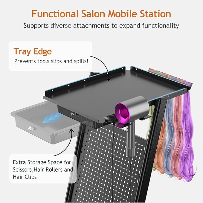 Salon Trolley Salon Cart on Wheels Rolling Salon Tray