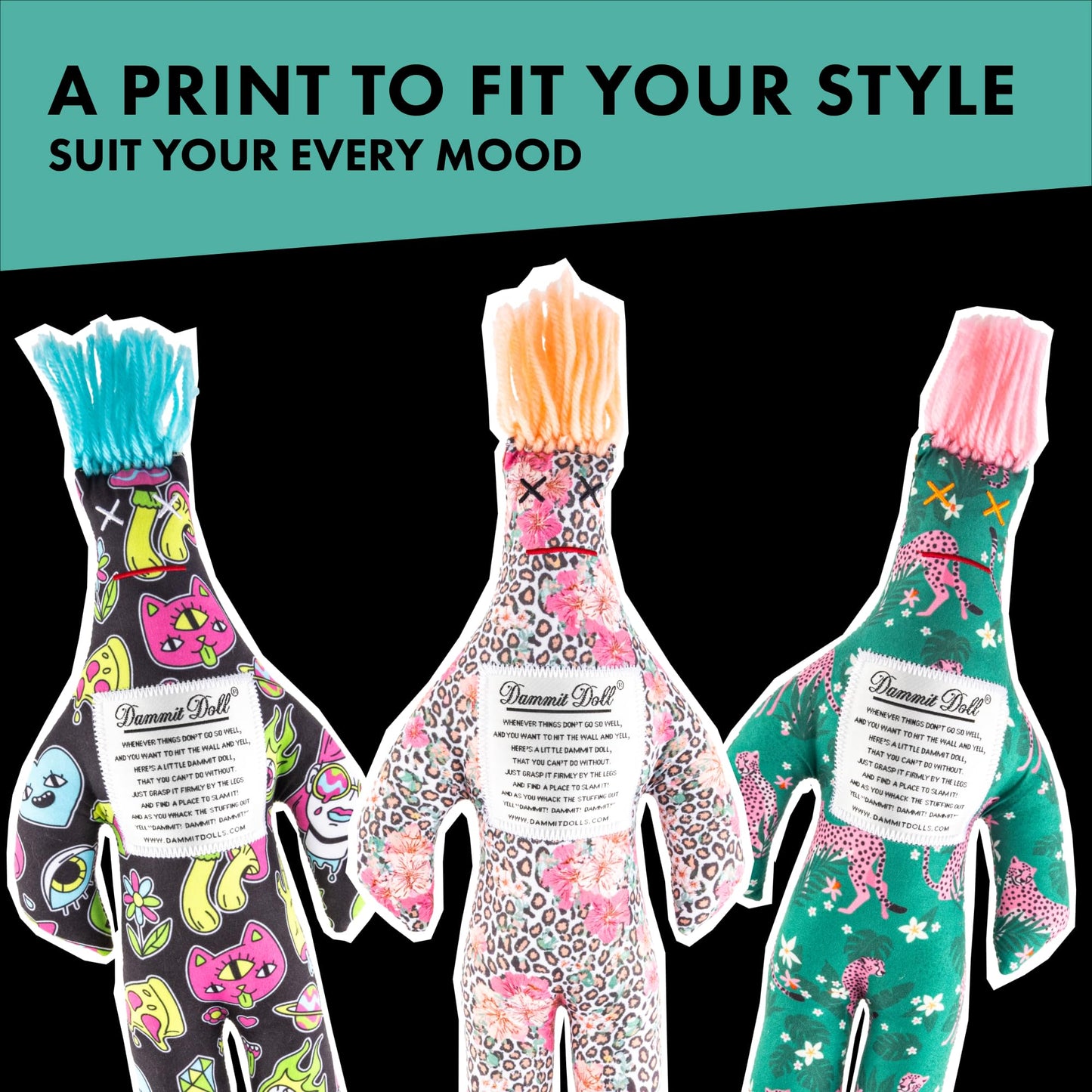 Dammit Doll - Classic Random Color, Stress Relief - Gag Gift - 1 Doll