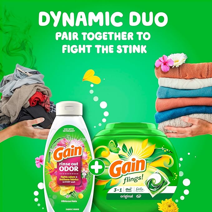 Gain Flings Laundry Detergent Pacs, 112 Count, Original Scent, 3 in 1 HE Detergent Pacs with Oxi Boost and Febreeze