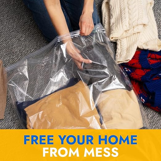 16" x 18" Extra Large Zip Seal Lock Bags, 6 Mil (Pack of 25) – Heavy-Duty Reclosable Plastic Bags – Clear, Resealable, Waterproof – For Storing Clothes, Jewelry, and Travel Items