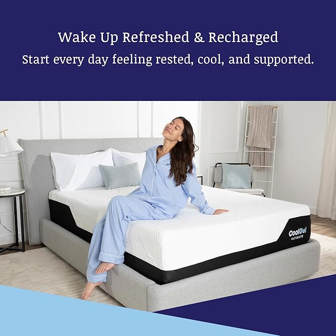 Cool Gel Chill 14 Inch Medium Firm Memory Foam Mattress Full Size, with 2 Bonus Cool Gel Memory Foam Bed Pillows, 14" with Pressure Relief, CertiPUR-US Certified, Cooling Full Mattress in a Box
